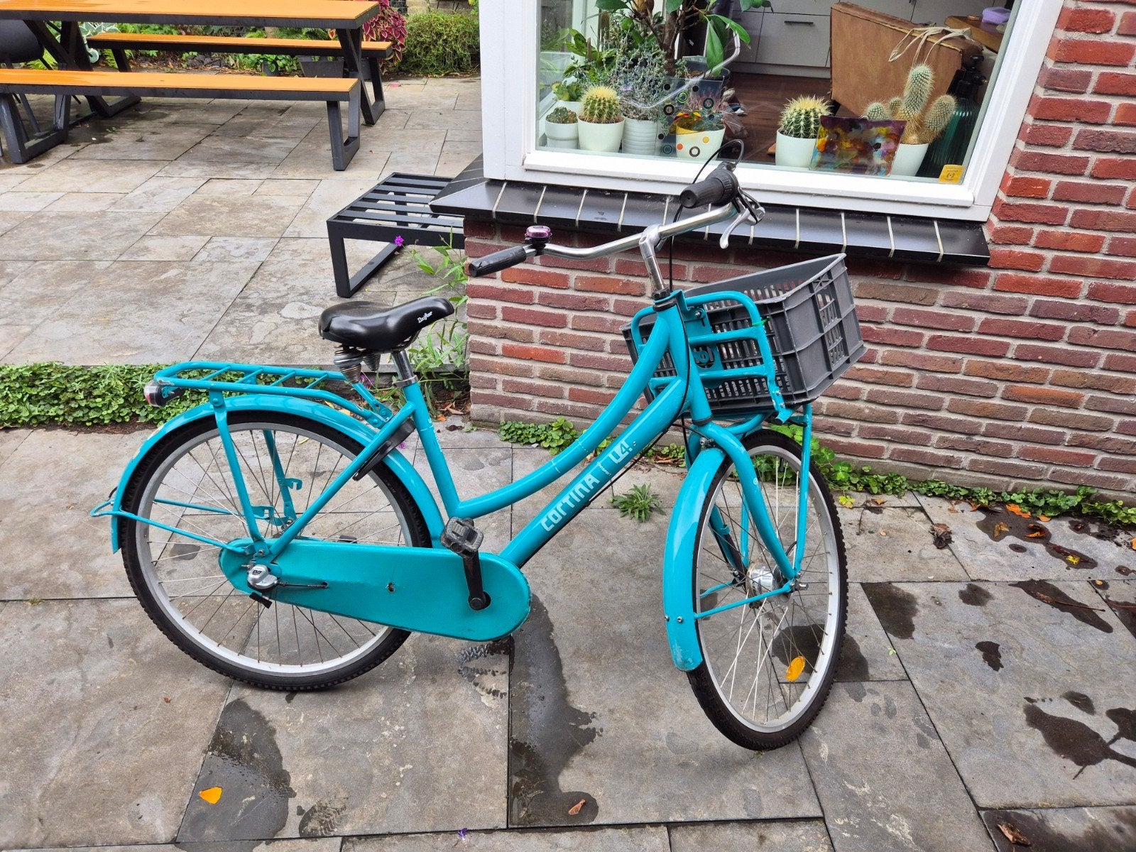 Cortina U4 Transportfiets 26 inch met krat, Gebruikt, Versnellingen, Minder dan 47 cm, Trommelrem