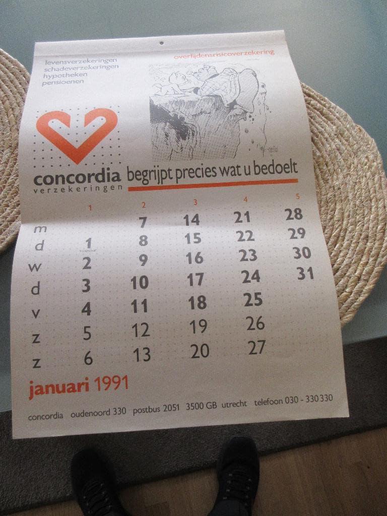 Kalender van 1991 van Concordia (tom poes/bommel), Eén stripboek, Ophalen of Verzenden, Nieuw