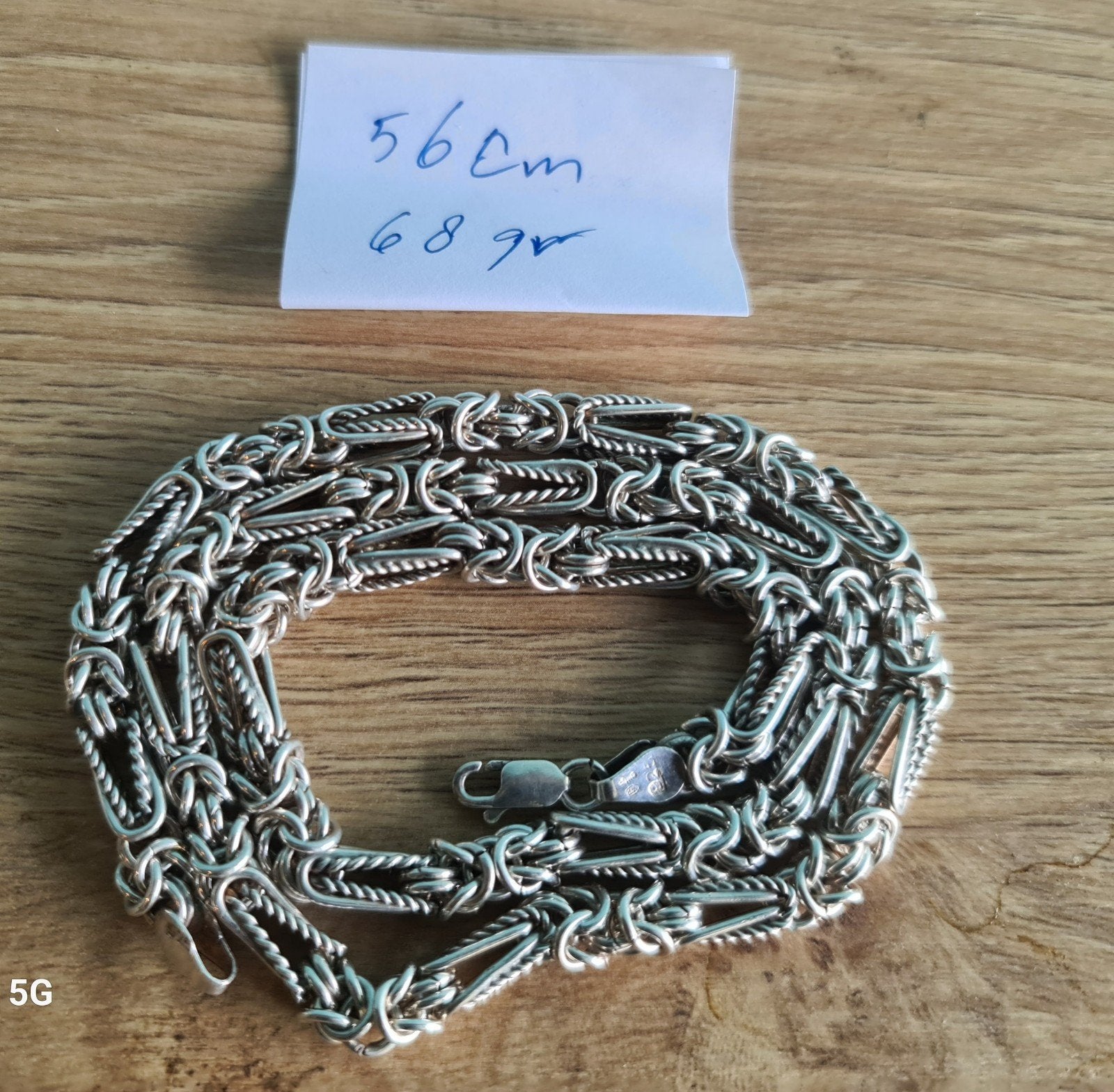Zilveren Koningsketting - 56 cm, 68 gram, Sieraden, Tassen en Uiterlijk, Ophalen of Verzenden, Gebruikt, Zilver, Zilver
