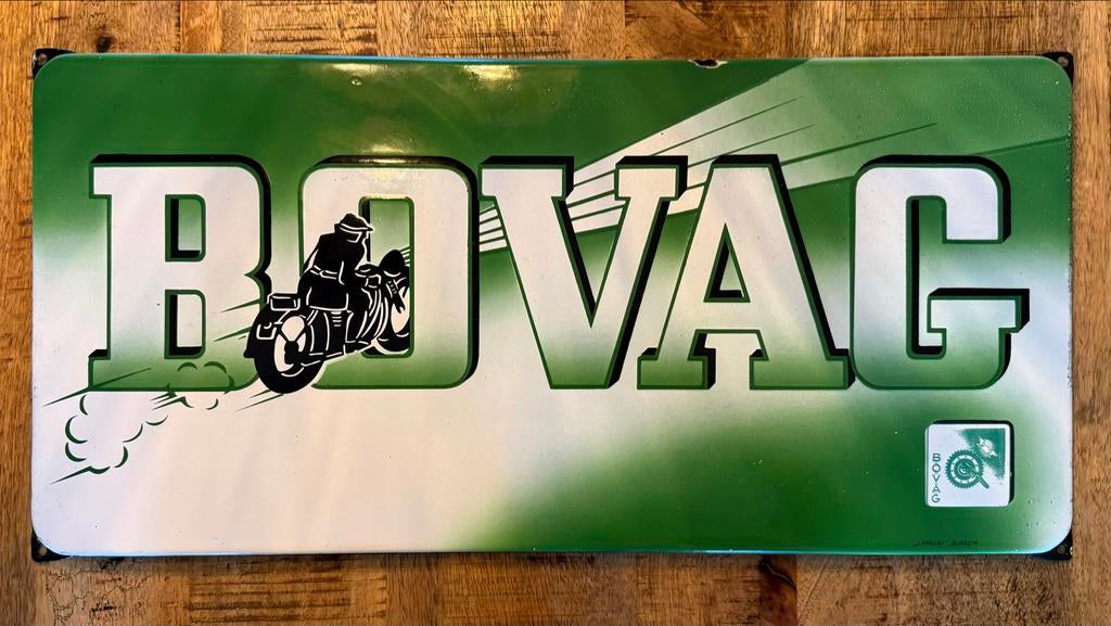 Emaille Reclamebord BOVAG Motor, Ophalen of Verzenden, Reclamebord
