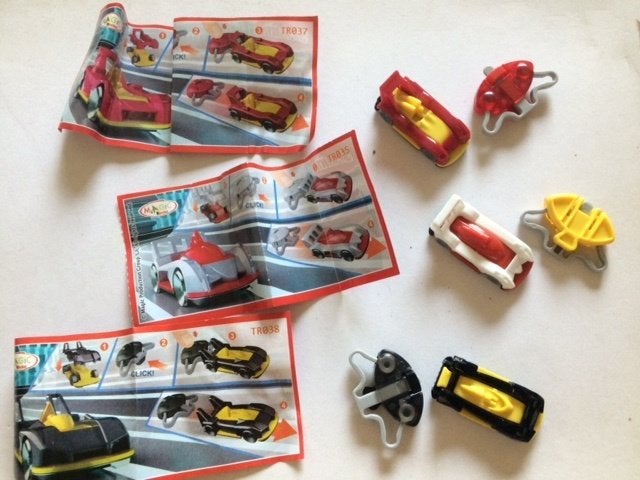 3 afschietauto's TR035 TR037 TR038 ferrero surprise eieren, Verzamelen, Verrassingseieren, Ophalen of Verzenden, Zo goed als nieuw
