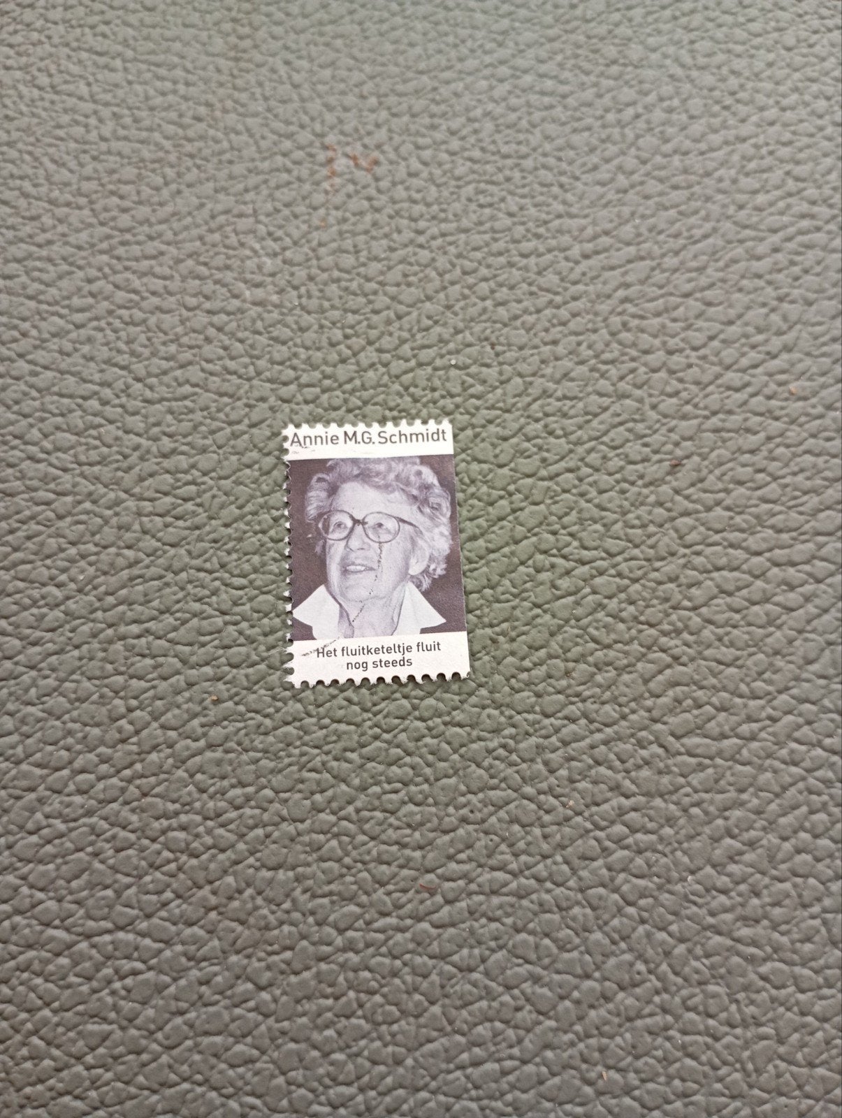 Vintage Annie M.G.Schmidt postzegel Fluitketel fluit nog st, Ophalen of Verzenden