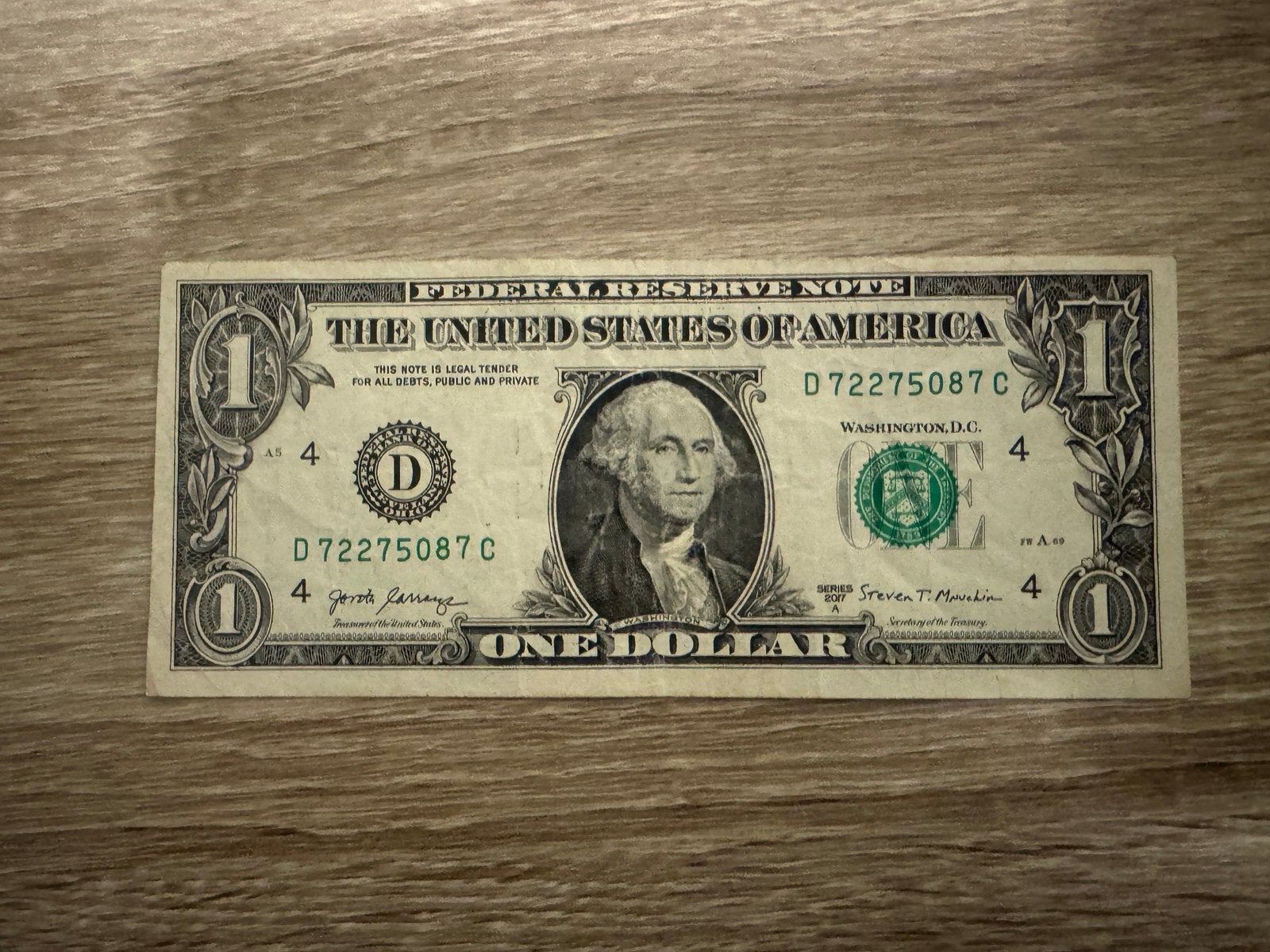 1 USD Biljet, Ophalen of Verzenden, Noord-Amerika, Los biljet