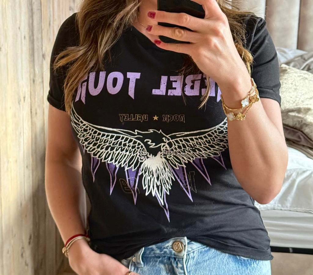 Zwart t-shirt van loavies in maat S, Zwart, Ophalen of Verzenden, Zo goed als nieuw, Korte mouw