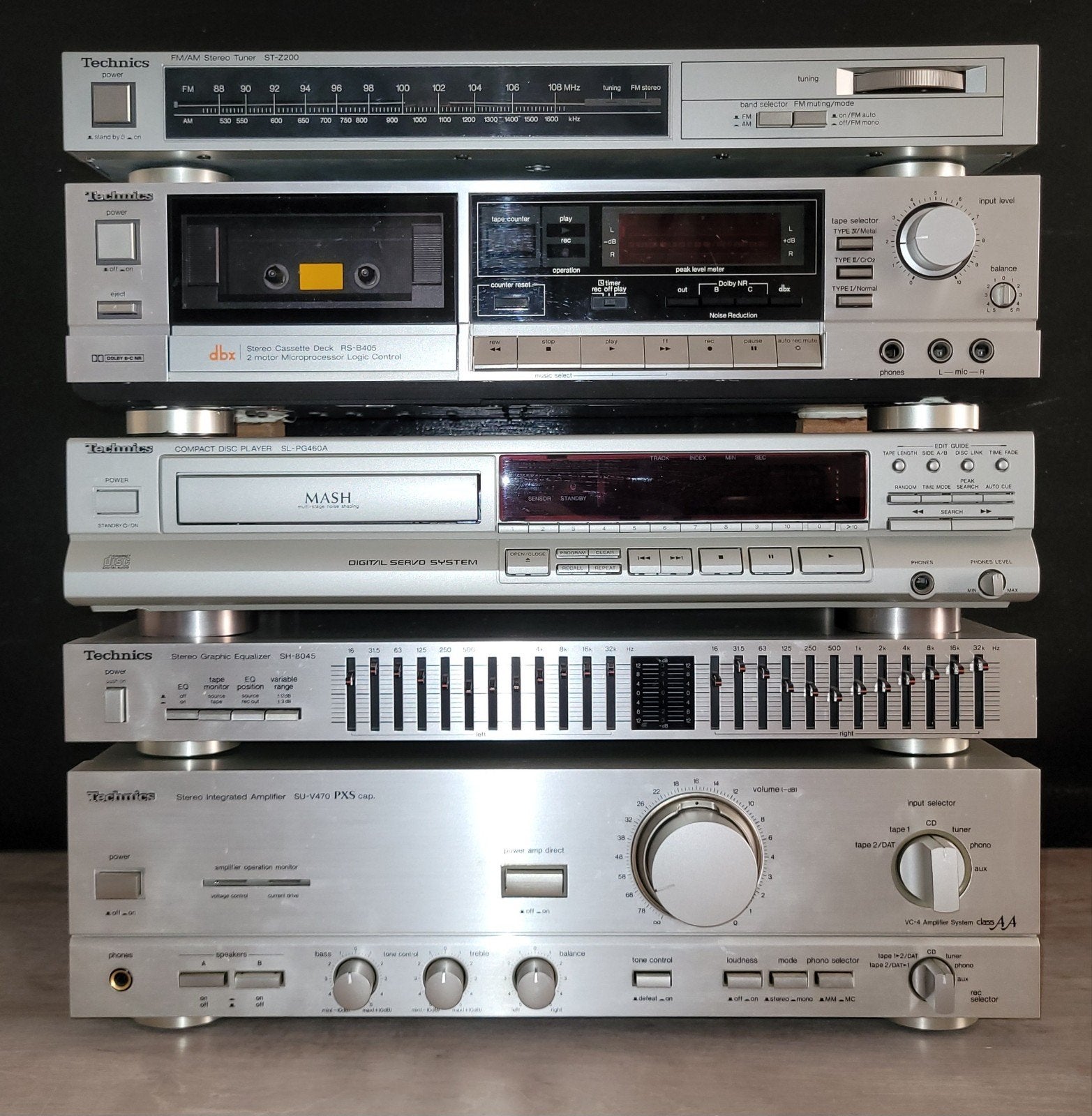 Technics Hifi Set: Versterker, CD, cassettedeck,Tuner, Equal, Gebruikt, Losse componenten, Cassettedeck, Ophalen