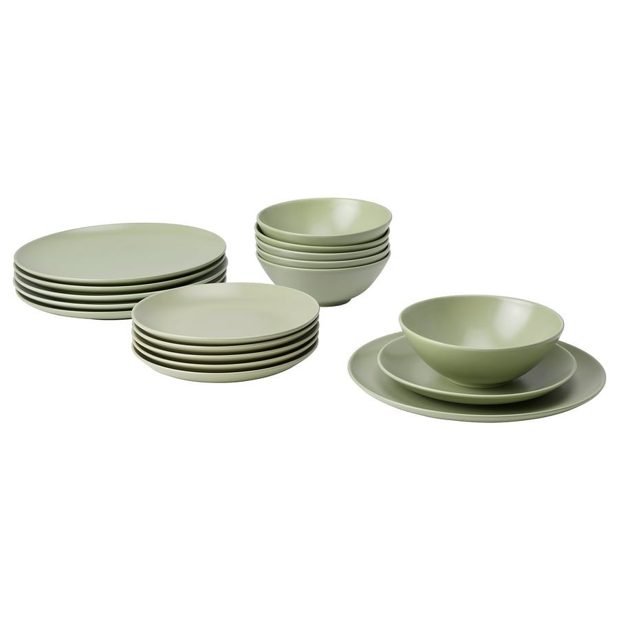 Dinnerware Set - 16 pieces - Matte Green, Ophalen