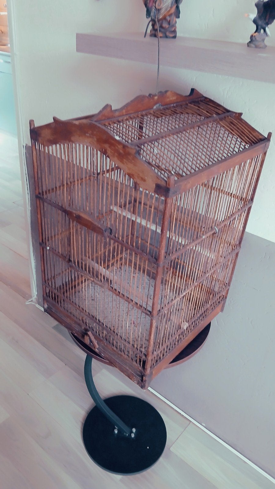 te koop leuke geheel van hout vogelkooi, Dieren en Toebehoren, Ophalen, Hout, Vogelkooi