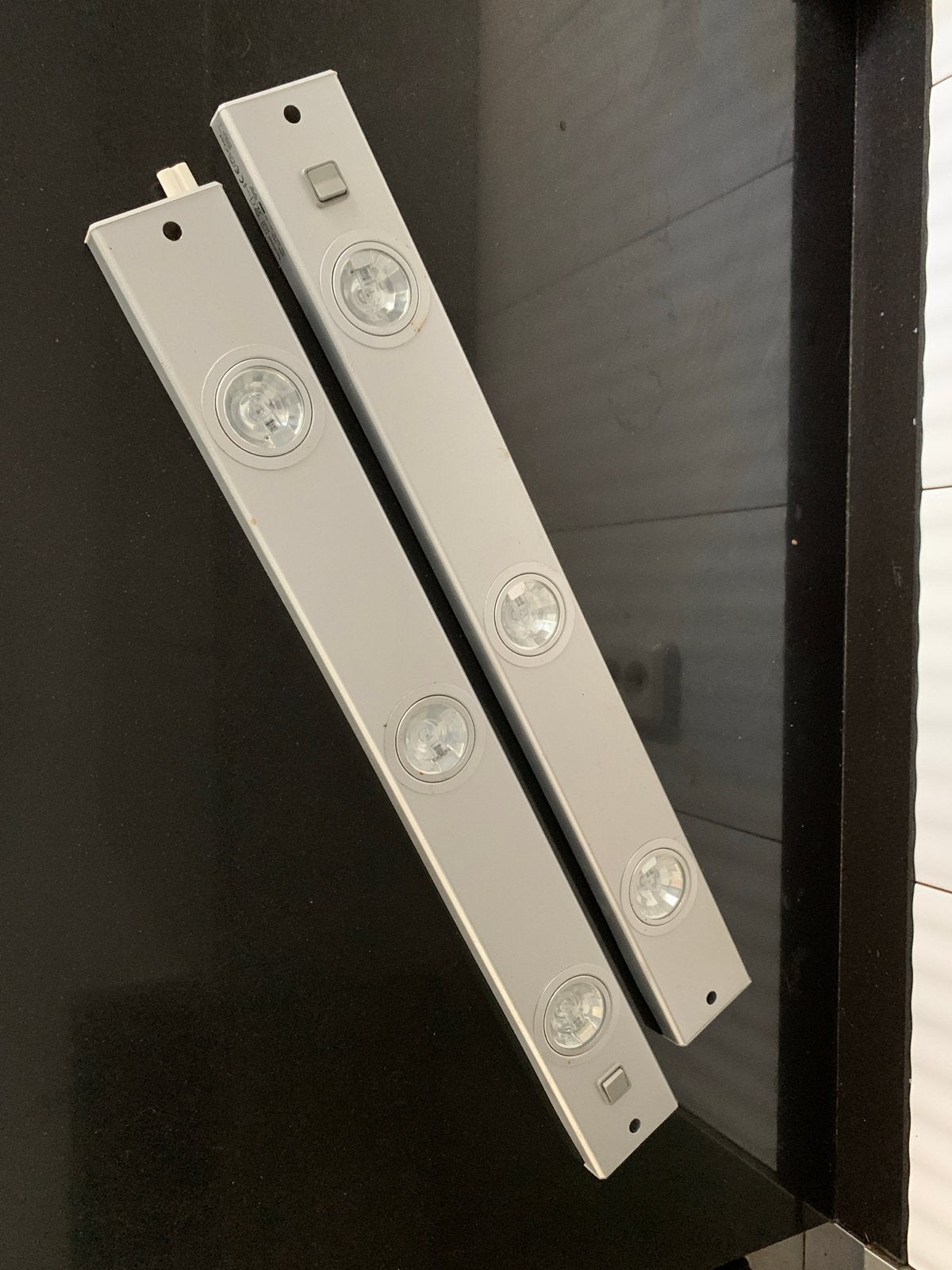 Set van 2 LED-onderbouwlampen voor keuken, zilverkleurig, Ophalen, Zilver, Metaal, Overige typen