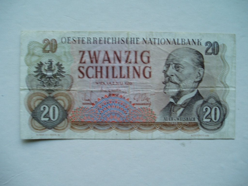 951. Oostenrijk, 20 schilling 1956 Carl Auer von Welsbach., Postzegels en Munten, Bankbiljetten | Europa | Niet-Eurobiljetten