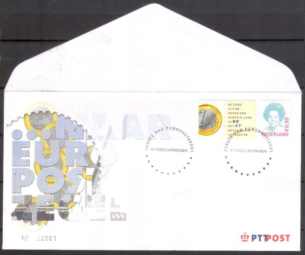 Eerste dag Europostzegel, Postzegels en Munten, Brieven en Enveloppen | Nederland, Verzenden, Envelop