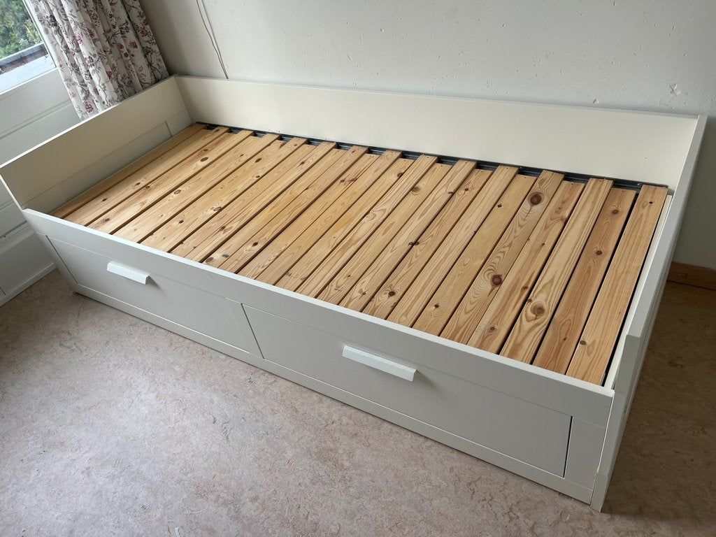 IKEA "Brimnes" bed (80/160x200) - uitschuifbaar, Huis en Inrichting, Ophalen, Wit, Tweepersoons, 200 cm