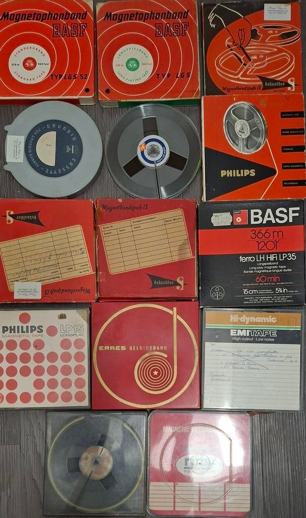 Vintage Bandrecorder Banden - 15 cm - Diverse Merken, Audio, Tv en Foto, Bandrecorders, Ophalen of Verzenden