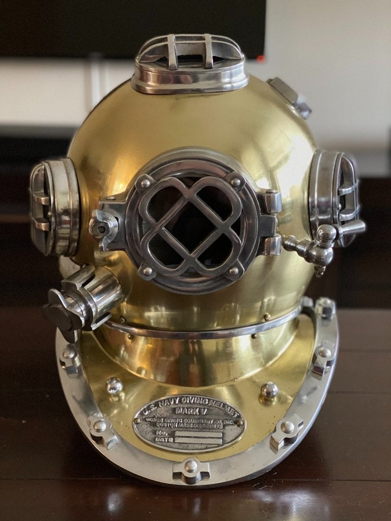 Duikhelm - XXL U.S. "Mark V" Deep Sea Divers duikershelm, Antiek en Kunst, Ophalen of Verzenden