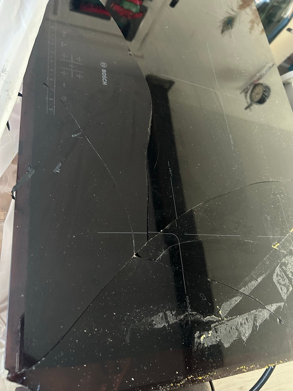 Bosch Inductiekookplaat - Defect (onderdelen), Witgoed en Apparatuur, Kookplaten, Inductie, Niet werkend, Vrijstaand, 4 kookzones
