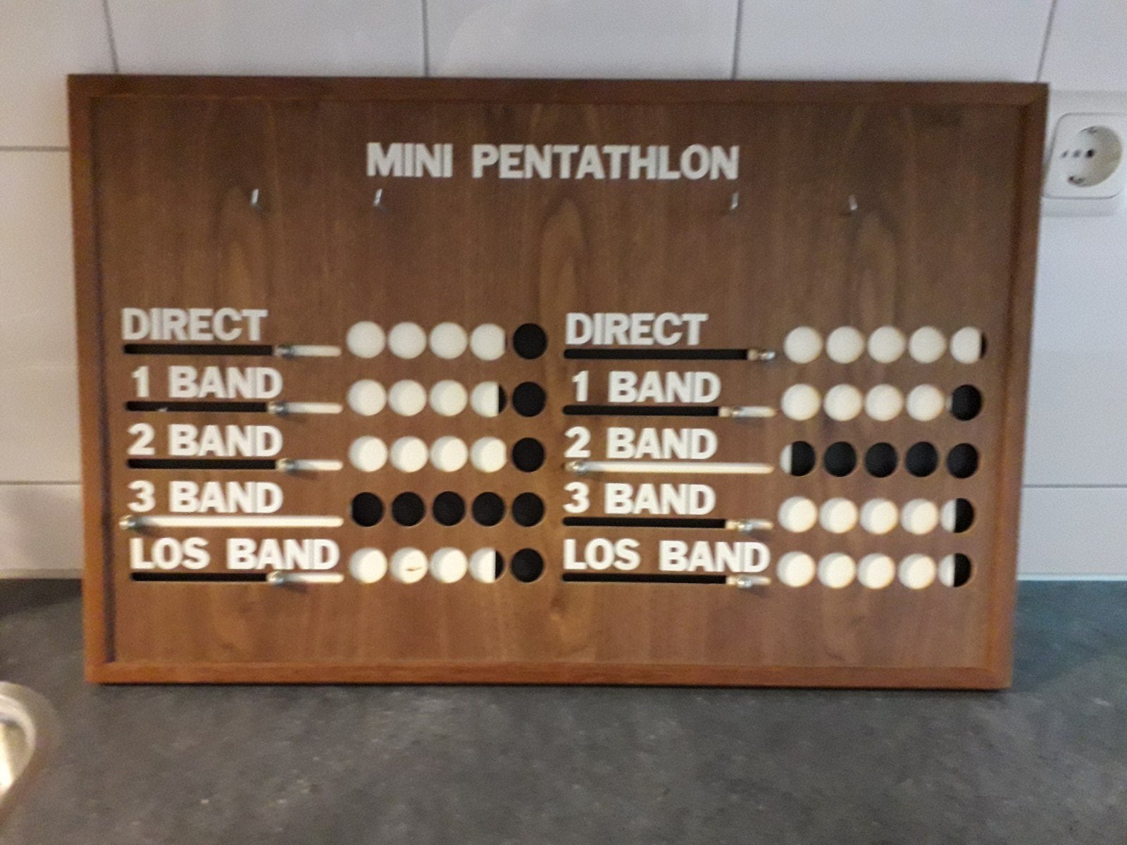 Mini Pentathlon Scorebord - Vintage Spel Scoreteller, Ophalen of Verzenden