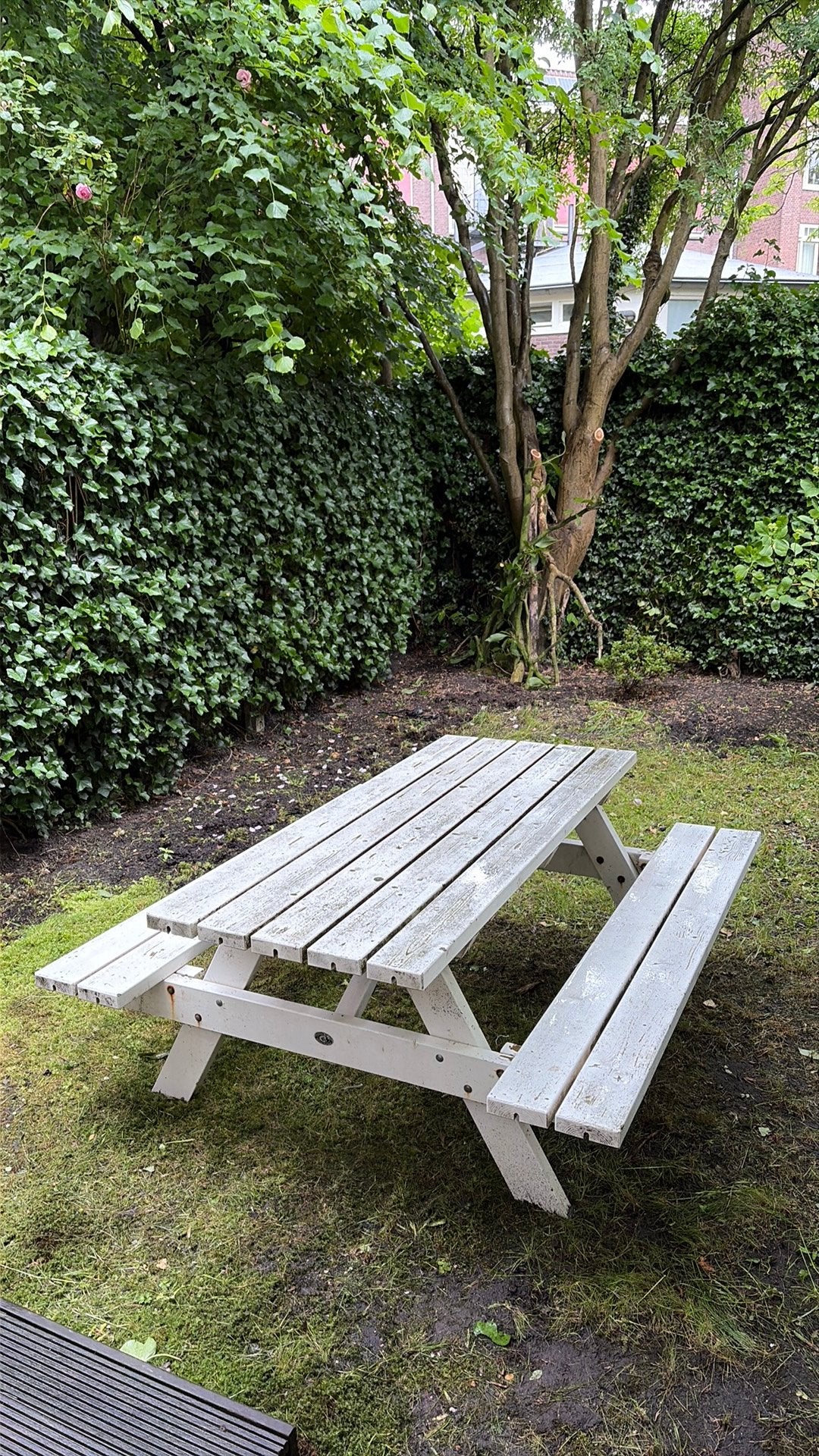 Gratis af te halen houten picknickbank, Ophalen of Verzenden, Gebruikt, Rechthoekig, Hout