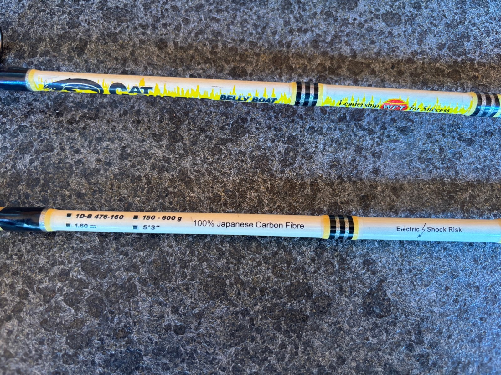 3x WFT Catbuster Bellyboot Hengels - 1.60m, 150-600g, Ophalen, Gebruikt, Werphengel