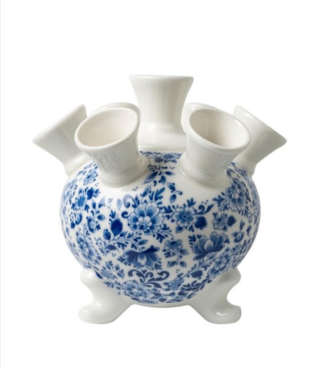 Nieuwe Heinen Delftsblauwe Tulpenvaas, Meerkleurig, 14 cm, Nieuw, Ophalen of Verzenden