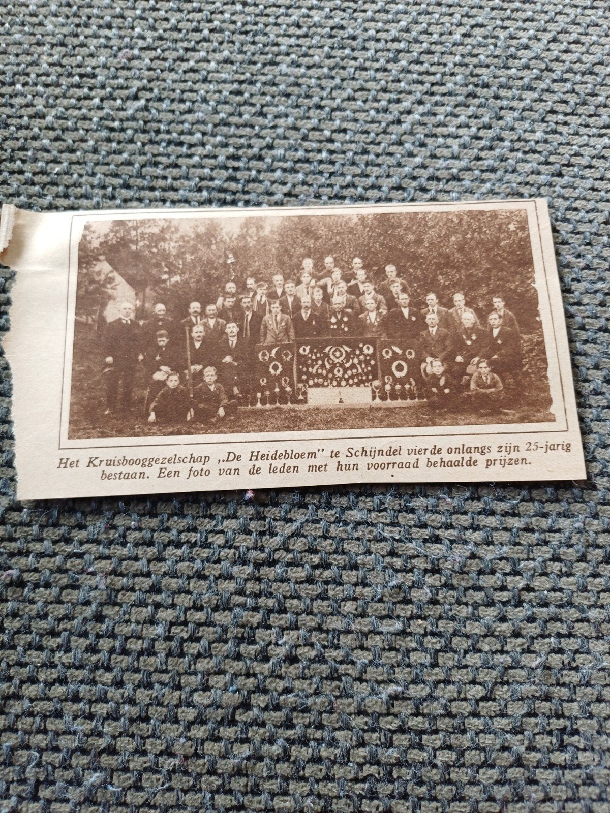 knipsel kruisbooggezelschap De Heidebloem Schijndel 1926, Ophalen of Verzenden, 1920 tot 1940, Knipsel(s)