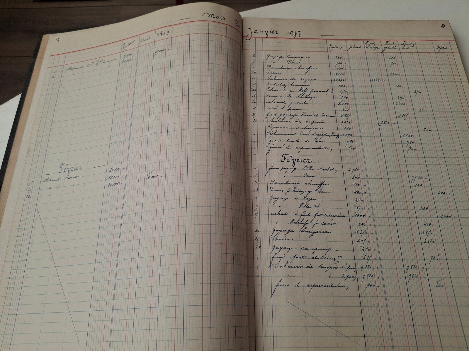Oud Frans Grootboek Handgeschreven kasboek 1947-1960, Ophalen of Verzenden
