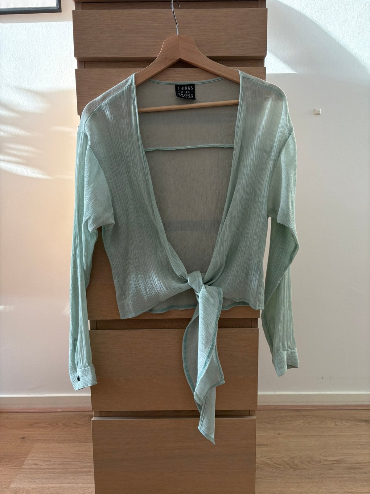 Wrap blouse things I like things I love maat S/M, Ophalen of Verzenden, Zo goed als nieuw, Maat 36 (S), Groen