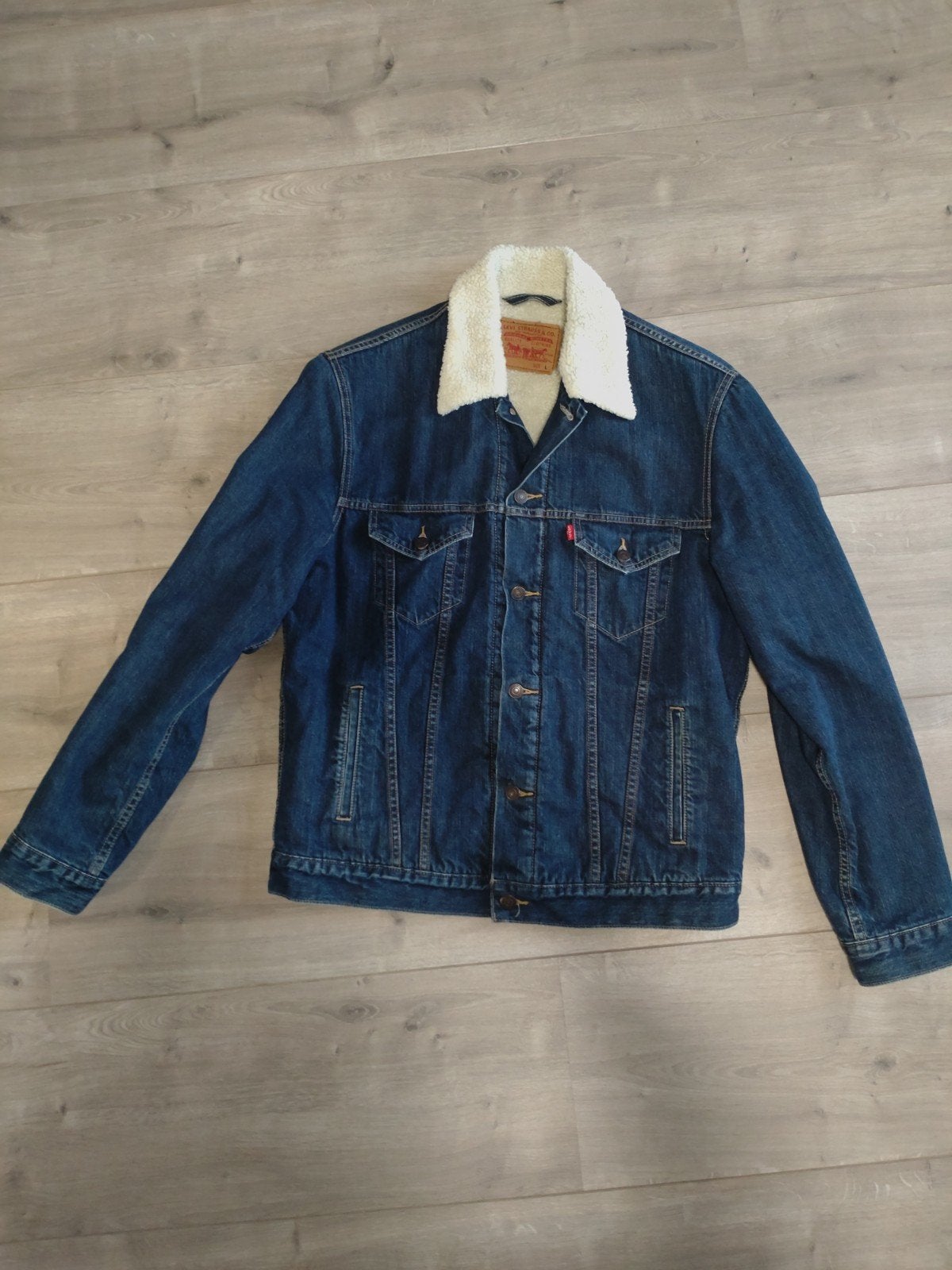 Original Levi's Sherpa Trucker Jacket — Maat L, Maat 52/54 (L), Levi's, Blauw, Ophalen of Verzenden