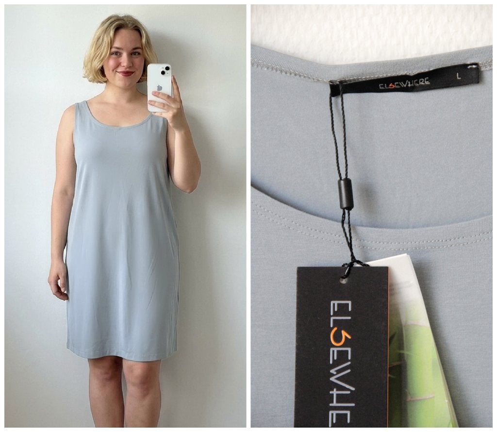 Elsewhere - NIEUW prachtige singlet jurk blauwgrijs - maat L, Kleding | Dames, Verzenden, Elsewhere, Maat 42/44 (L), Nieuw