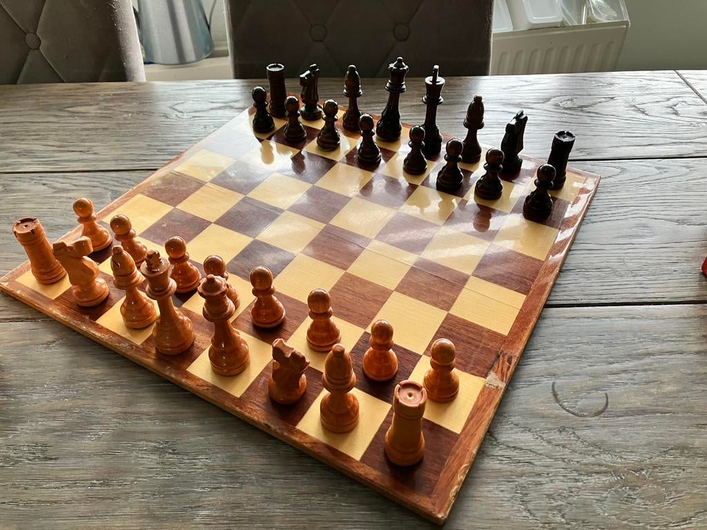 Houten dam/ schaakbord, Ophalen of Verzenden, Gebruikt