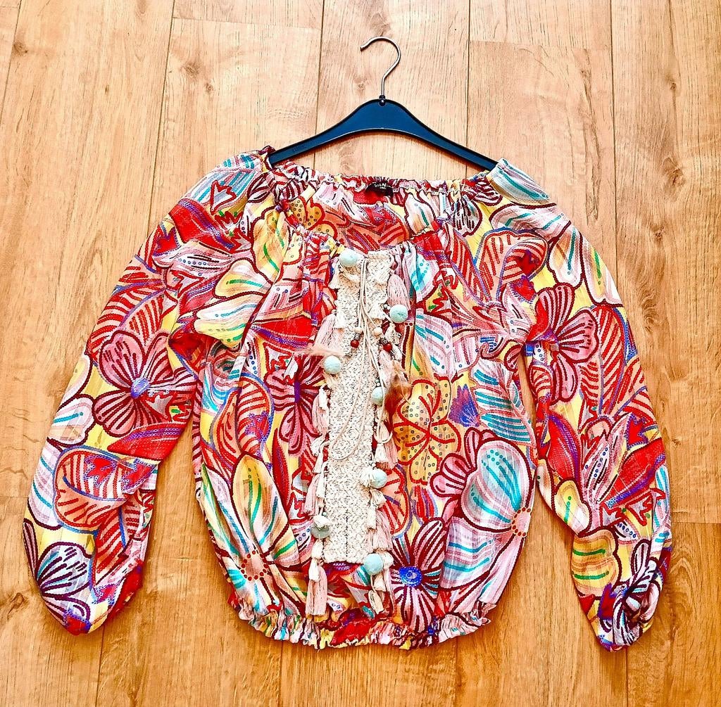 Gebloemde luchtige vintage blouse! (NIEUW!), Paris, Nieuw, Ophalen of Verzenden, Roze