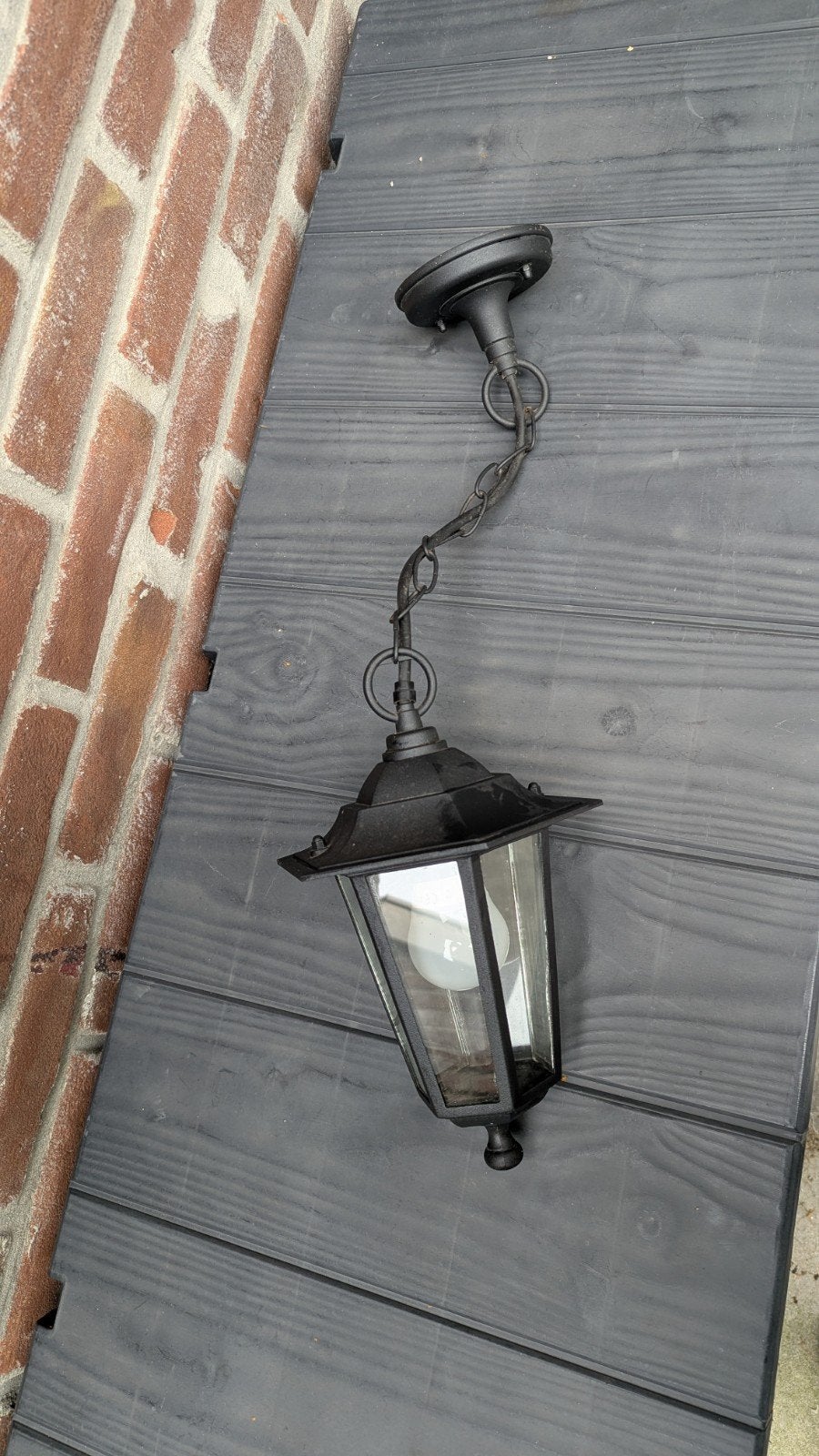 Zwarte Buiten Hanglamp - Sfeervolle Verlichting, Tuin en Terras, Minder dan 50 watt, Ophalen of Verzenden, Hanglamp, Waterbestendig
