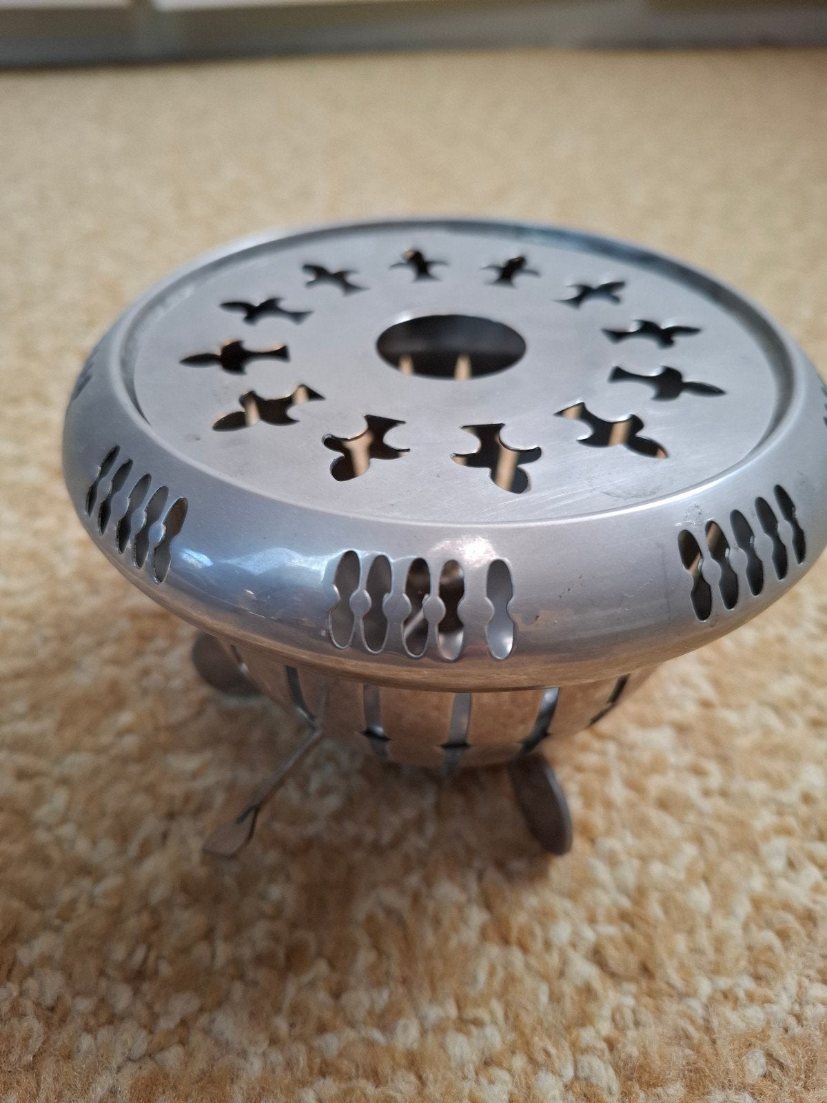 Vintage theelicht theewarmer met vogelmotief, Ophalen of Verzenden