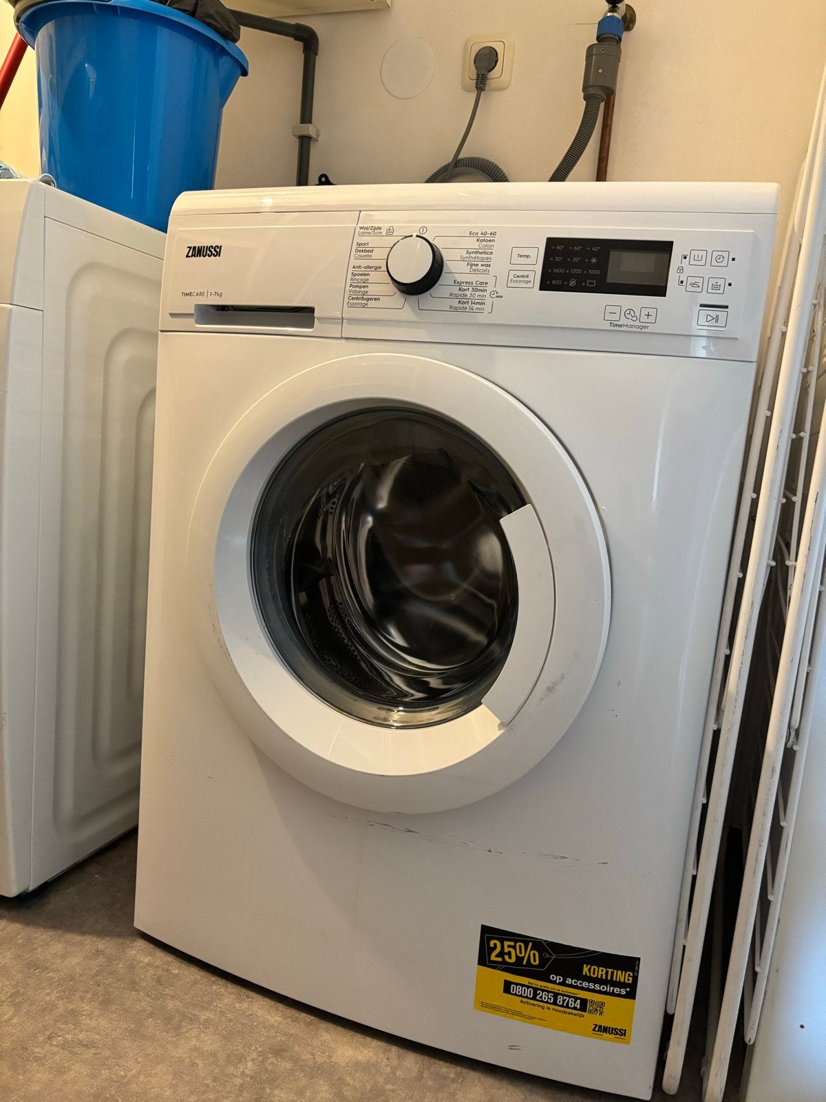 Zanussi TimeCare Voorlader Wasmachine 7kg, Ophalen, Gebruikt, Voorlader, Kort programma
