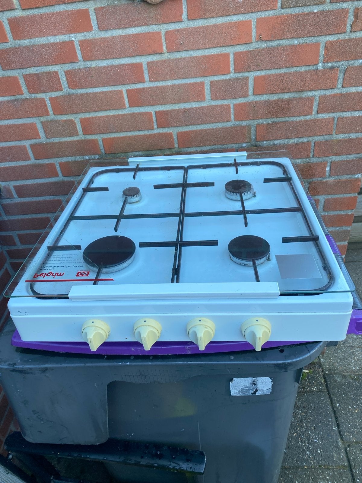 Pelgrim PK454WIT Gaskookplaat 54cm), Witgoed en Apparatuur, Ophalen, 4 kookzones, Zo goed als nieuw, Inbouw