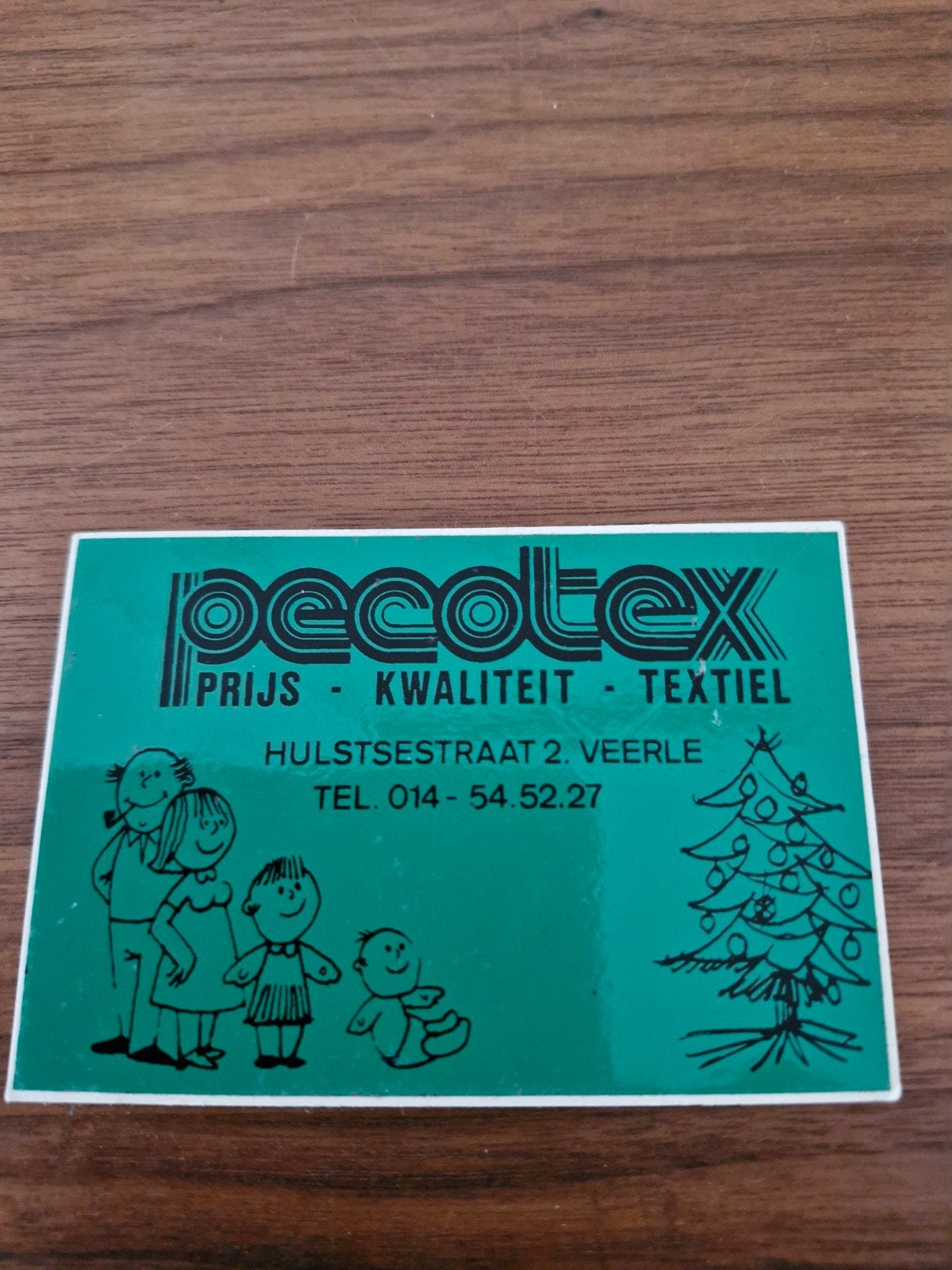 9779 Vintage Peecotex Textiel Sticker - Hulstsestraat Veerle, Ophalen of Verzenden, Gebruikt, Overige typen