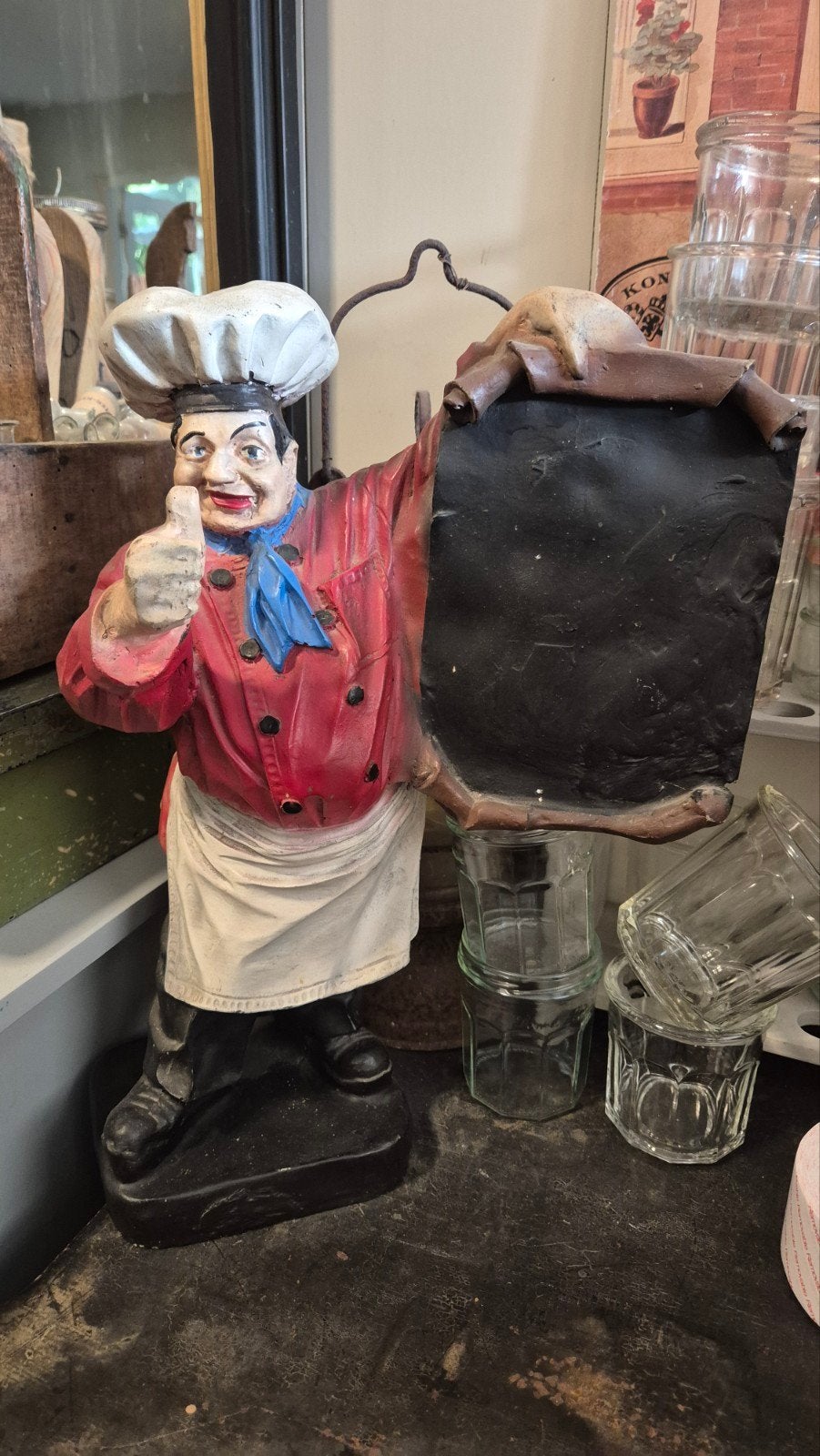 Vintage bakker reclame  Beeld - Decoratieve Kok Figuur, Ophalen of Verzenden