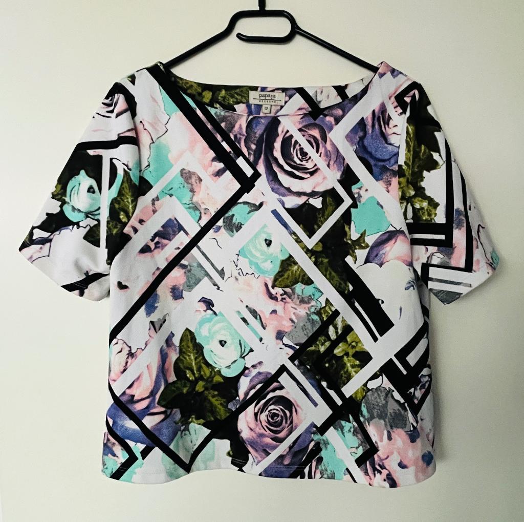 Zomer top Papaya mt S/M, Kleding | Dames, Wit, Ophalen of Verzenden, Zo goed als nieuw, Maat 36 (S)