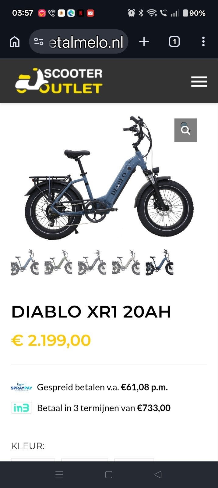 Zgan DIABLO XRI VAN 2100€, Fietsen en Brommers, Ophalen of Verzenden