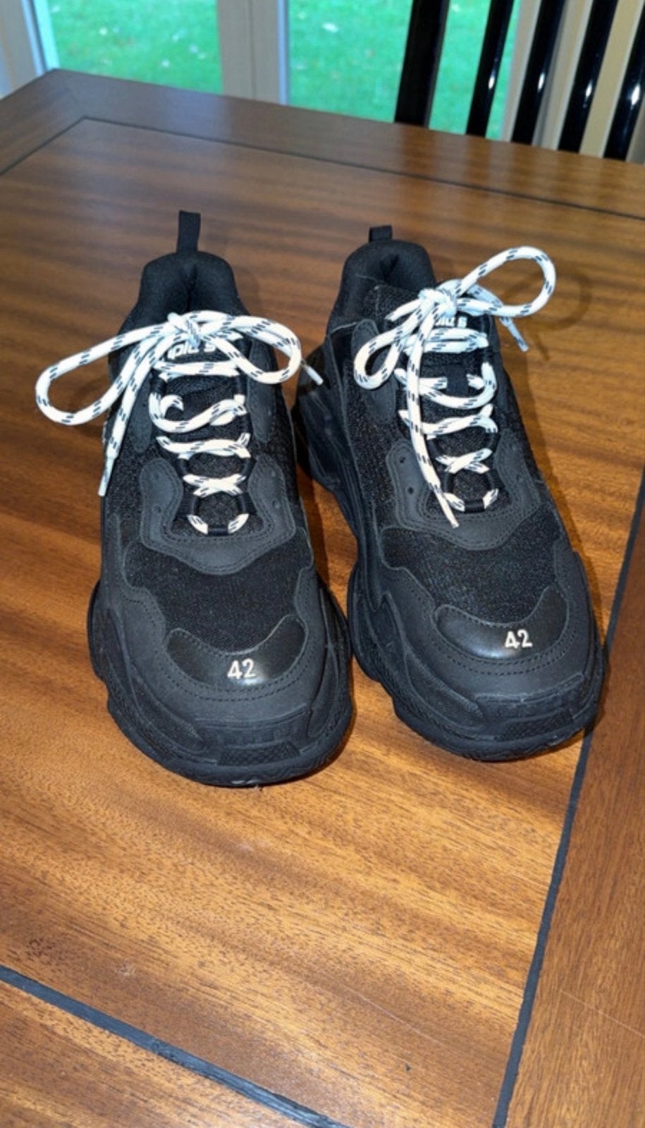 Balenciaga Triple S Sneakers Zwart Maat 42, Kleding | Heren, Ophalen, Zo goed als nieuw, Zwart, Sneakers of Gympen