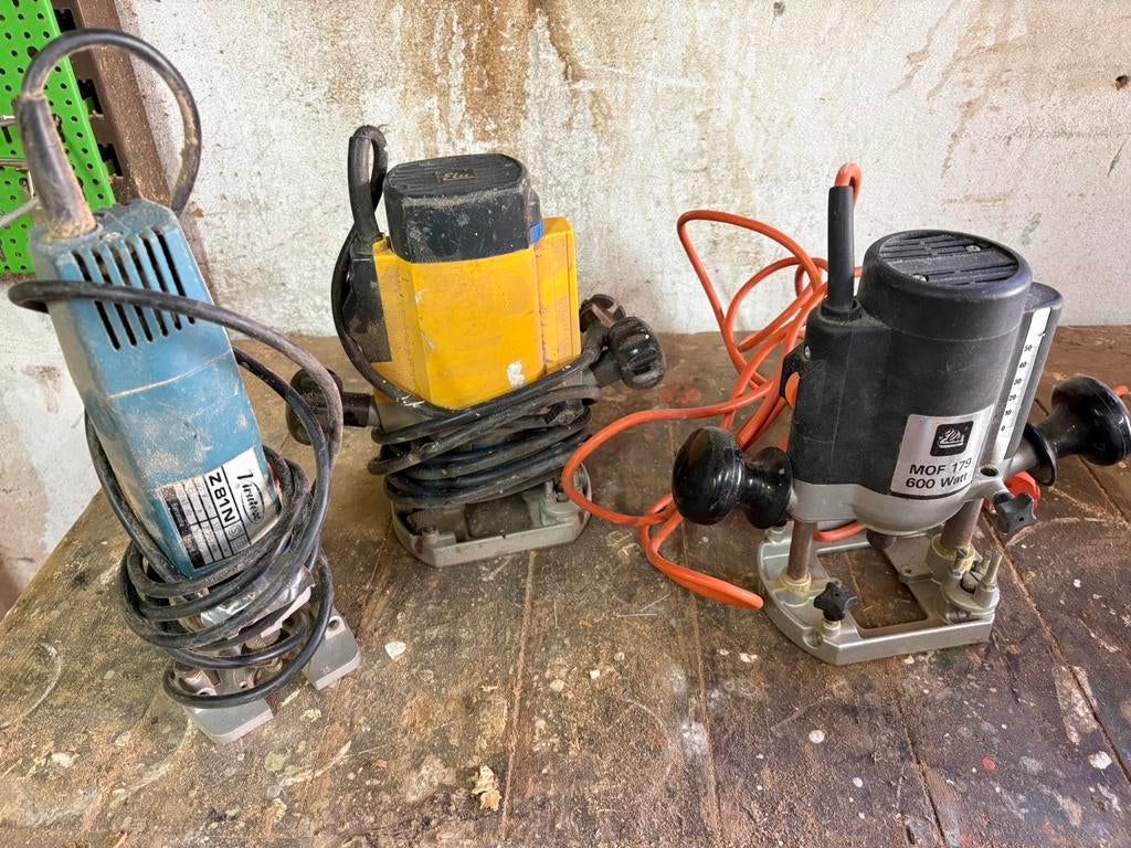 Set bovenfrezen Elu + Lamello frees, Doe-het-zelf en Verbouw, Ophalen, Gebruikt, Elektrisch, Bovenfrees
