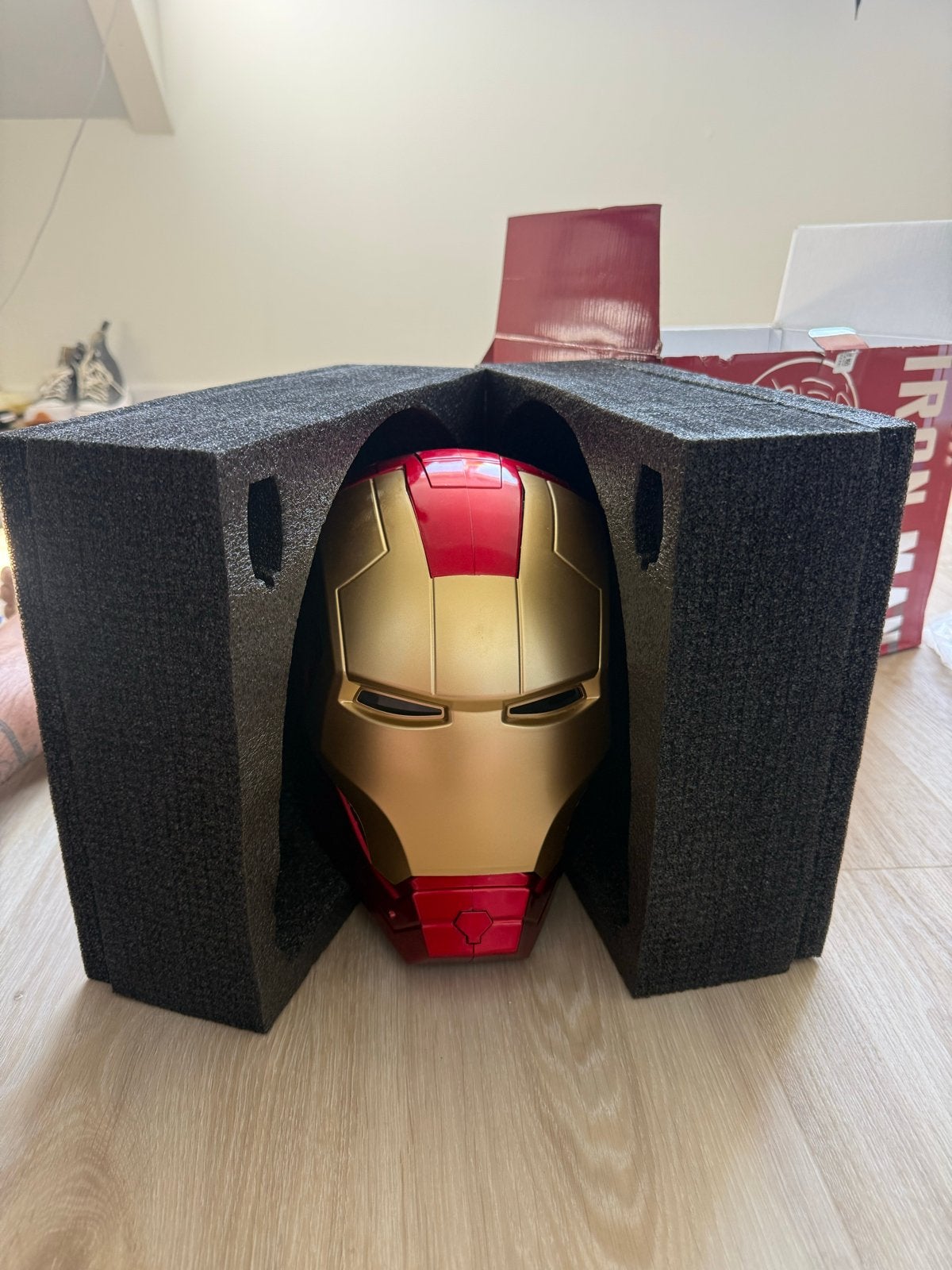 Iron Man Helm met LED Ogen – Marvel | Originele doos, Ophalen of Verzenden, Zo goed als nieuw