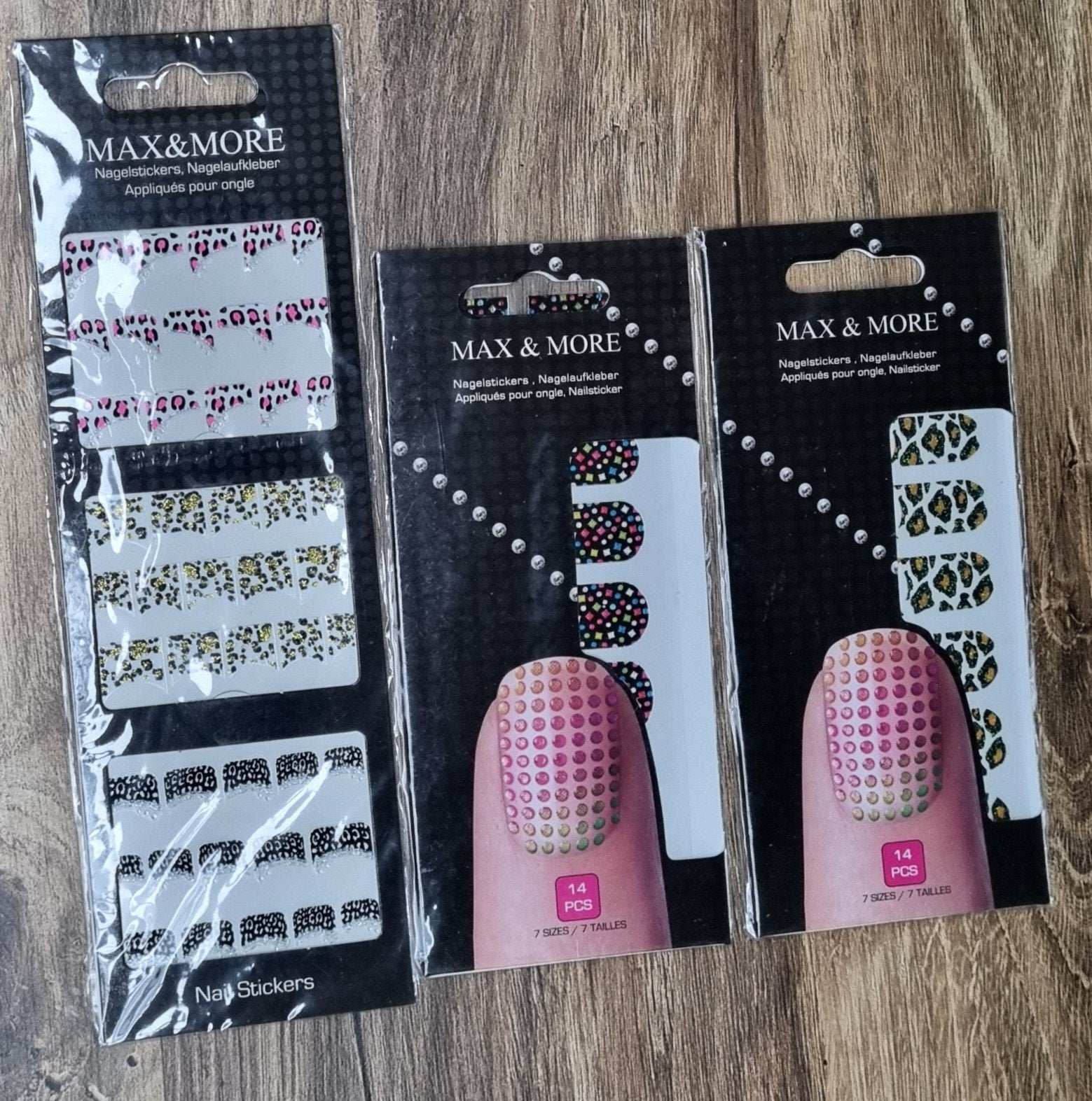 3 Nieuwe verpakkingen nagelstickers van het merk Max & More, Ophalen of Verzenden, Nieuw, Handen en Nagels