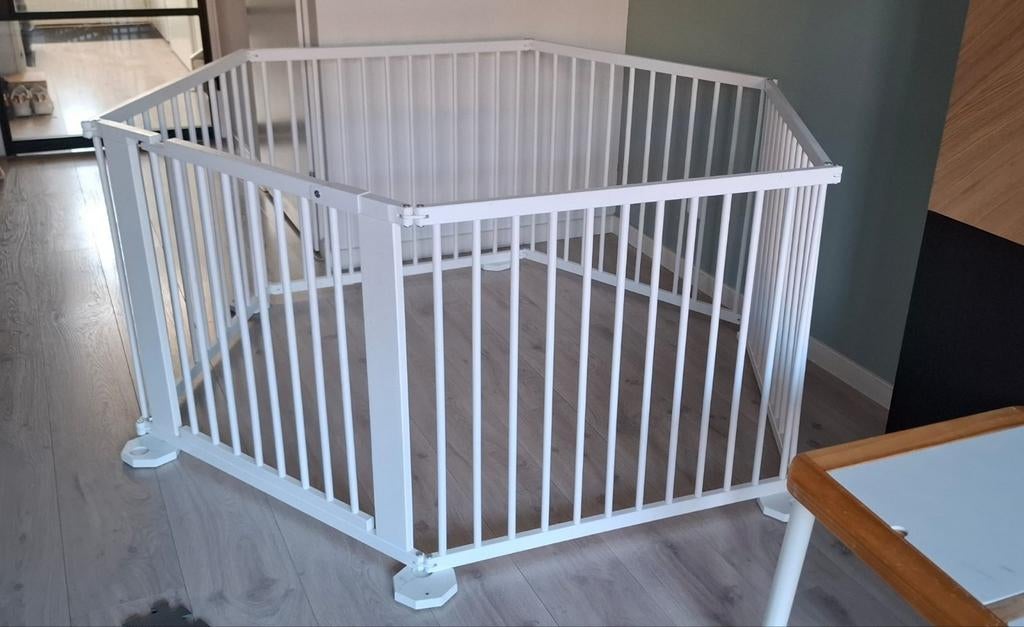 Te koop witte houten grondbox, Ophalen, Gebruikt, Rechthoekig