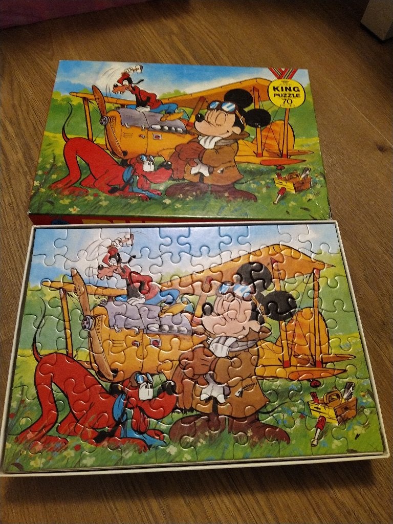 Disney mickey mouse piloot - puzzel 70 stukjes - compleet, Ophalen of Verzenden, Meer dan 50 stukjes, Gebruikt