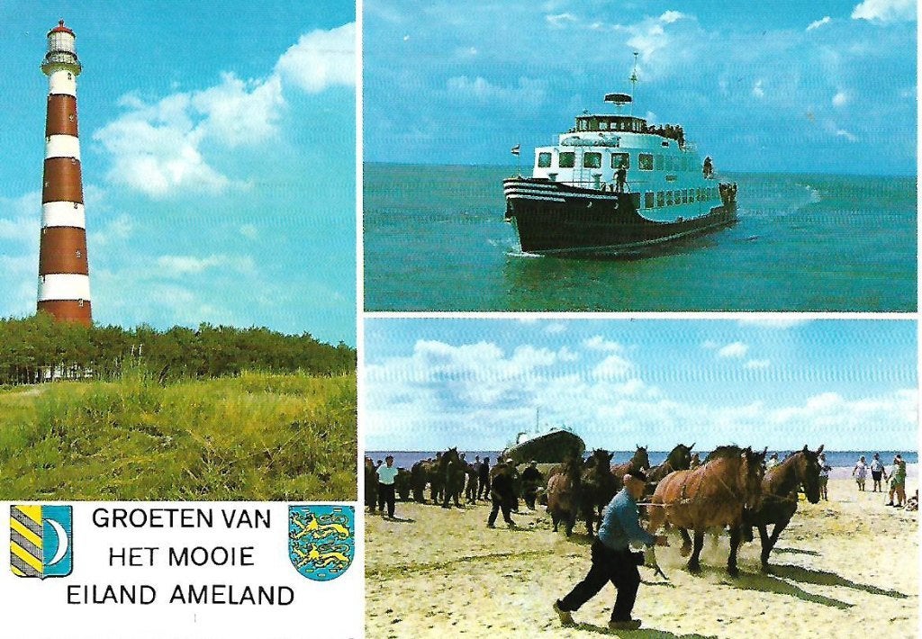 Ameland- -3-luik., Verzenden, 1980 tot heden, Gelopen, Waddeneilanden