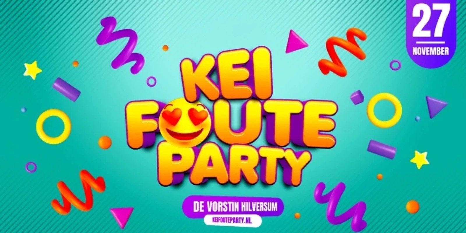 Kei Foute Party 27 november De Vorstin Hilversum, Tickets en Kaartjes, Drie personen of meer