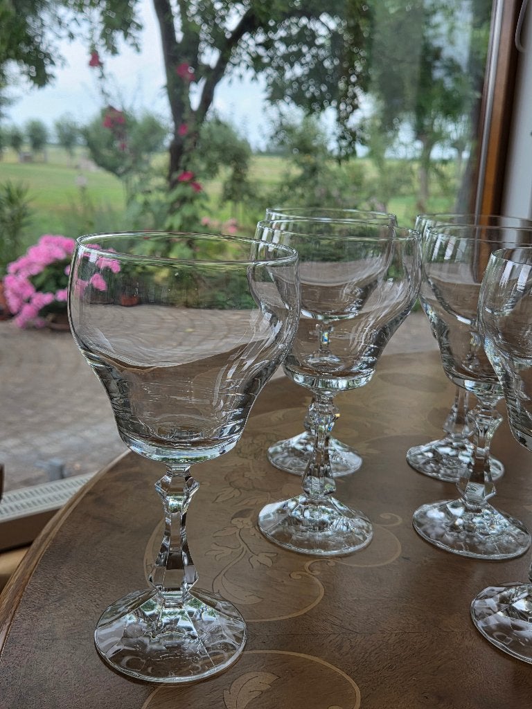 6 kristallen wijnglazen van Schott Zwiesel Lido, 70'er jaren, Antiek en Kunst, Antiek | Glas en Kristal, Ophalen of Verzenden