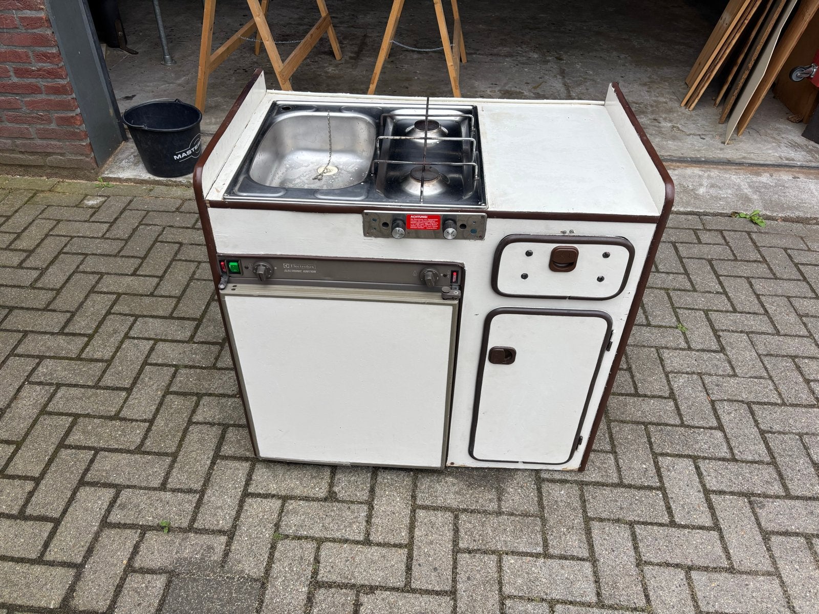 Volkswagen T3 Keukenblok met Koelkast, Spoelbak en Kookplaat, Caravans en Kamperen, Camper-accessoires, Ophalen, Gebruikt