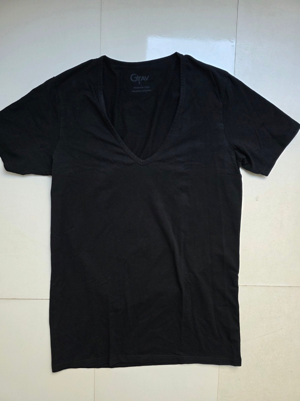 Girav standard long tshirt v hals zwart maat l, Kleding | Heren, Ophalen of Verzenden, Gedragen, Maat 52/54 (L), Zwart