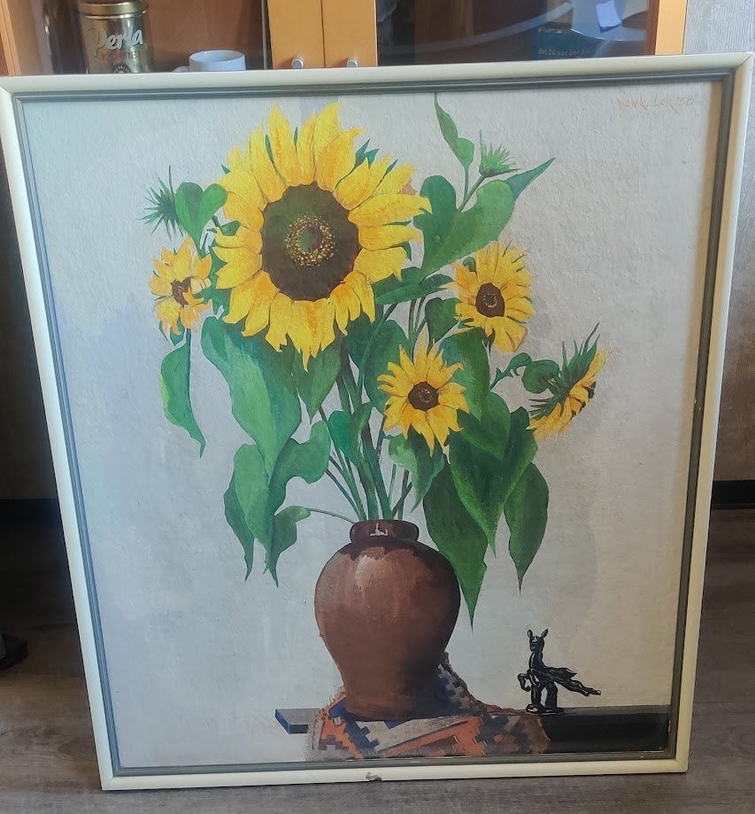 schilderij Zonnebloemen, Ophalen