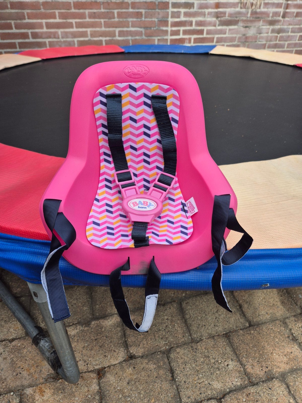Baby Born fietsstoeltje roze, Ophalen, Zo goed als nieuw, Babypop